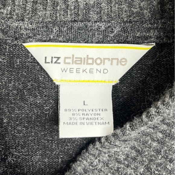 Liz Claiborne Gray Zip-Up Cardigan - Picture 6 of 7